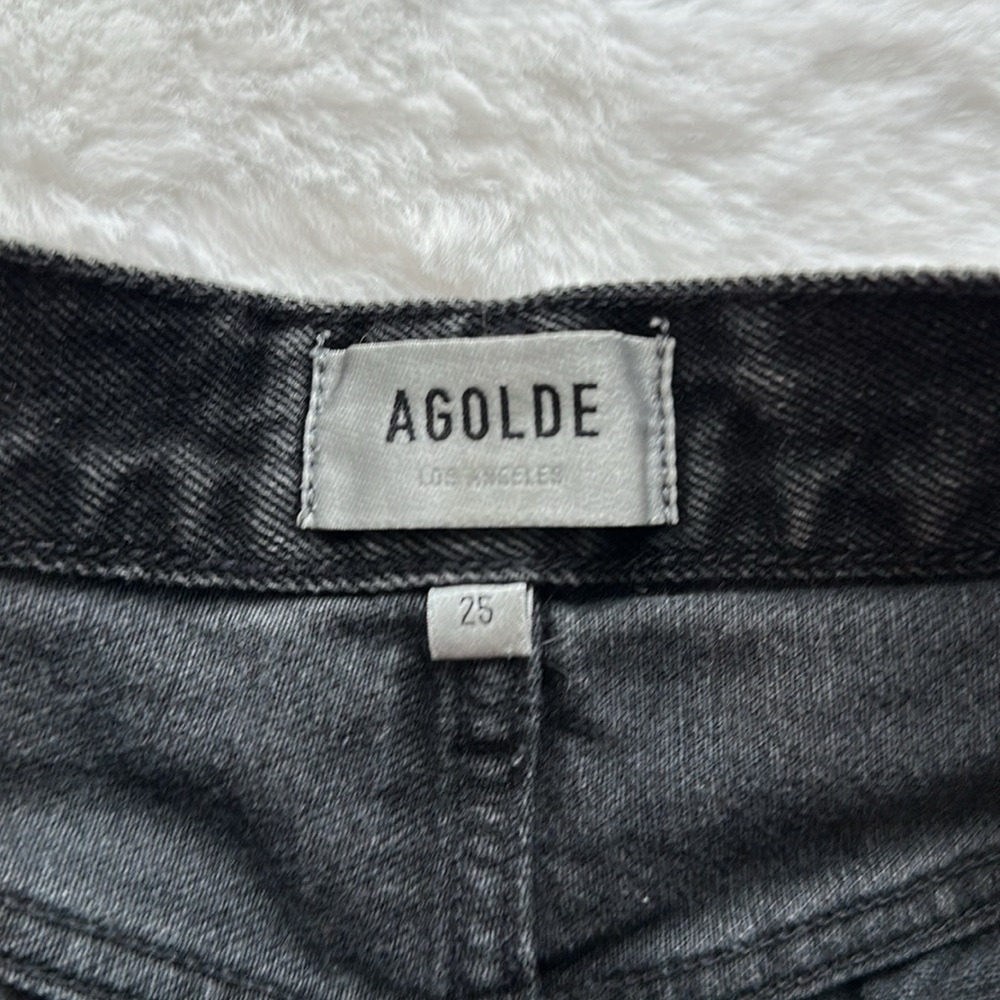 AGOLDE Parker Cut off Denim Shorts in Tidal Washed Black size 25 - Picture 4 of 7